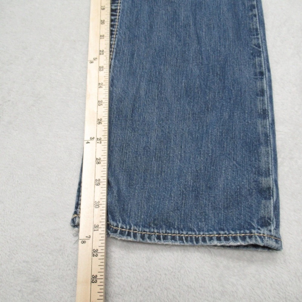 Silver Jeans Mens 33x31 Blue Straight Western Grayson Whiskering‎ Fade Thrashed - Picture 13 of 15